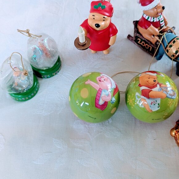 Lot of 11 Disney Winnie the Pooh Christmas Ornaments Danbury Mint Lenox Glass - Picture 5 of 11